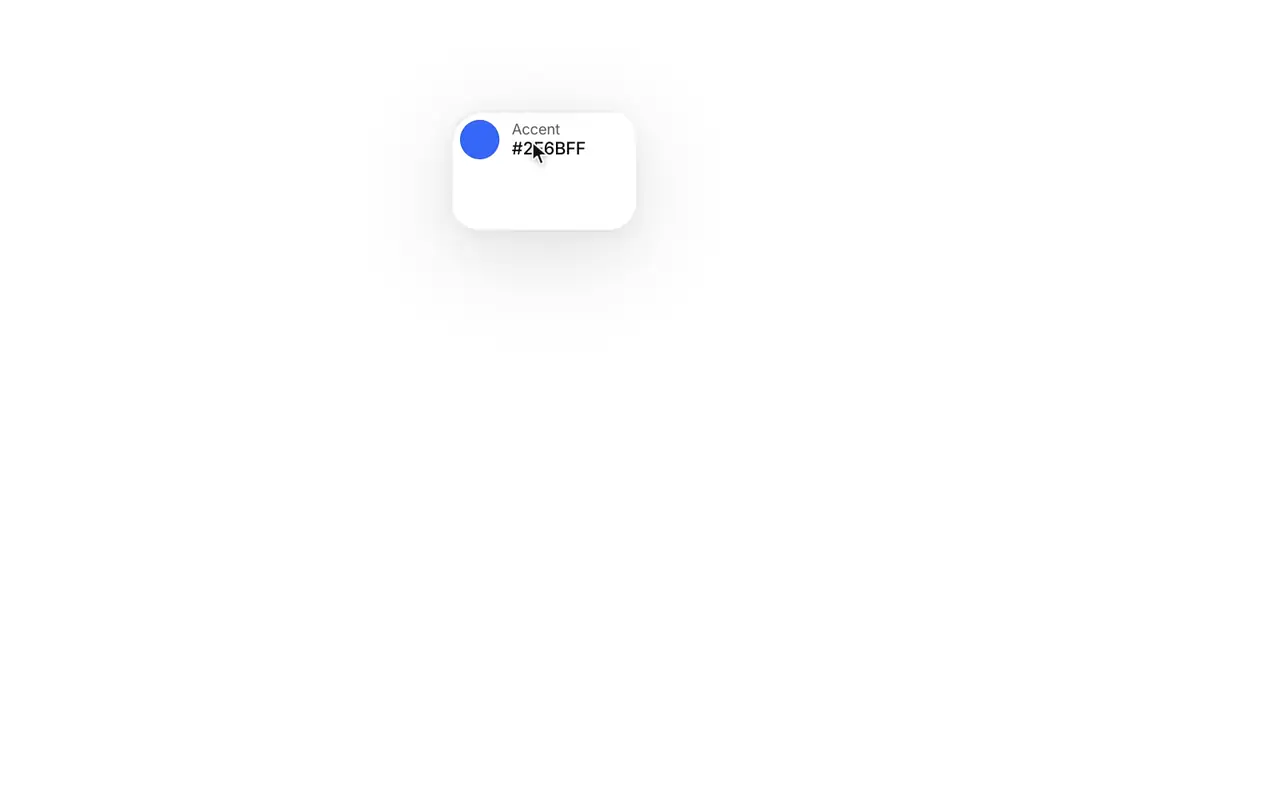 Color picker: A swatch that grows into a picker with saved colors and formats.