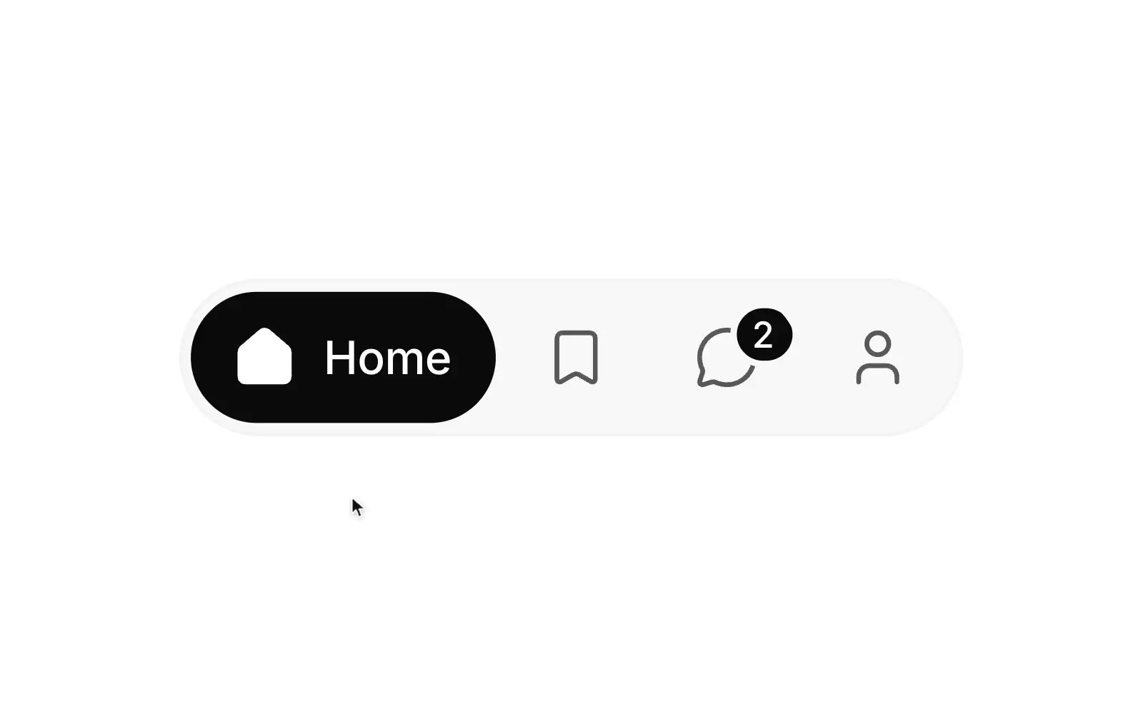 Liquid tab bar: A lens that slides between tabs and fills in each icon as it passes.